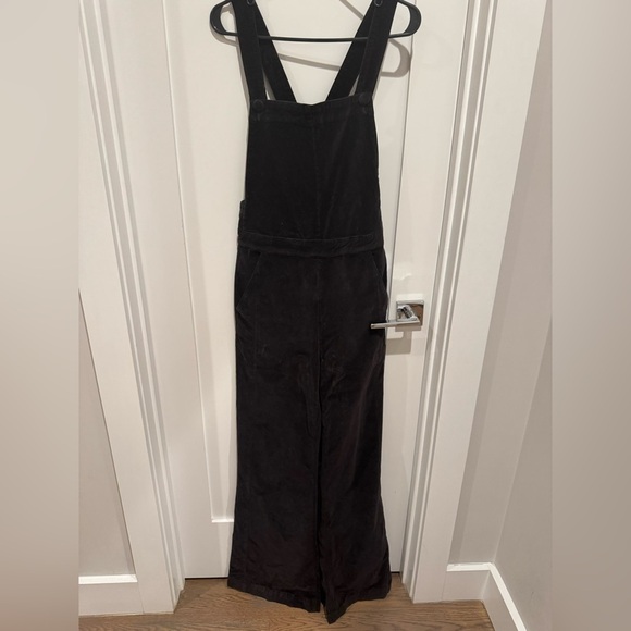 NEW Frame Denim Le Velveteen Jumpsuit Charcoal Black Velvet Overalls M y2k. D - Picture 3 of 12